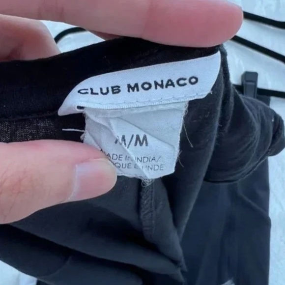 Black Crewneck Cotton Club Monaco Sleeveless Tank Top [Medium] - Picture 3 of 3